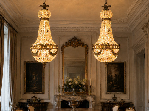 Chandeliers french 1970 bronze - french,