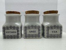 Esteri Tomula Vintage Spice Jars Pot  1959 Arabia Finland Tea Sage Nutmeg Set