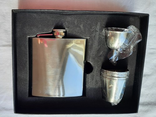 Stainless steel hip flask - steel,