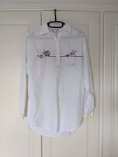 Disney Vintage Women's White Button-Down Shirt 101 Dolmatines Embroidery Size M