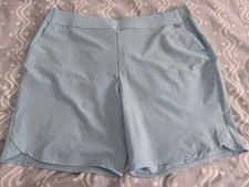 Ladies Greg Norman Golf Shorts XXL Blue - Ladies Golf Shorts Blue 20 / 22