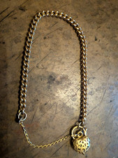 9ct Gold Ornate Heart Charm Padlock Bracelet - 6.15g APP 7" WITHOUT SAFETY CHAIN