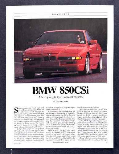 1994 bmw 850csi coupe - 850csi, road