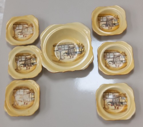 Antique dessert set bowls - antique,