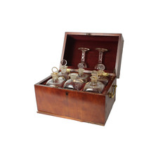 Antique mahogany tantalus with