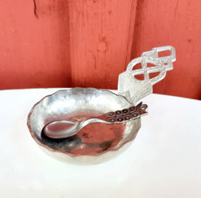 Swedish pewter salt cellar and