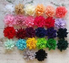 Pleated big Fabric Chiffon Flower 10cm girls, crafts, tutu UK SELLER 