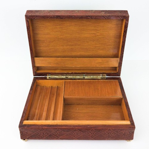 Vintage embossed leather cigar - leather,