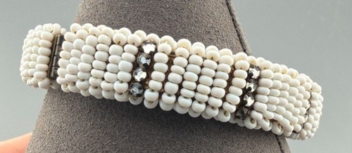Vintage white glass seed bead - vintage,