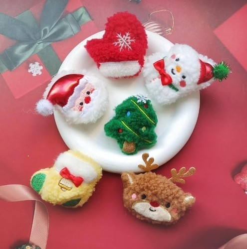 3pcs christmas plush broach - christmas,