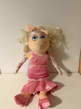 Official Disney Store Miss Piggy Plush Soft Toy Pink Dress With Disney Stamp