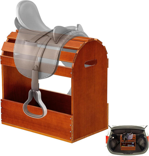 Pine wood arched saddle rack - wood,