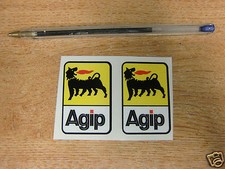  small pair of Agip stickers 50mm high - car / motorcycle decals