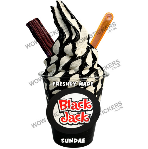 Black jack ice cream sundae - jack,