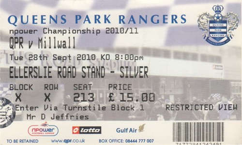 Ticket queens park rangers v - park,