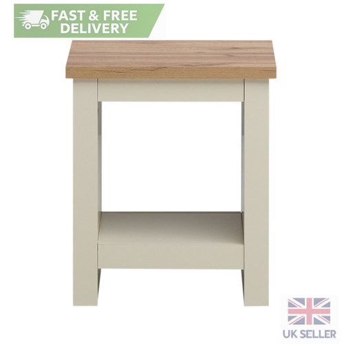 Cream side lamp - side, oak