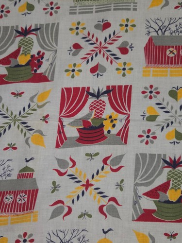 Vintage 1940s feedsack cotton - vintage,