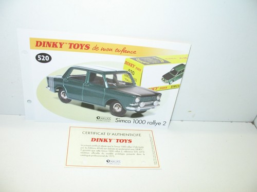 Sheet certif dinky toys - 1,