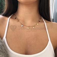 Women 18ct Gold Plated Choker Silver Minimalist Star Layer Pendant Necklace