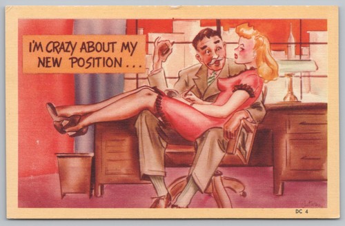 Risqué humor postcard crazy - risqué,