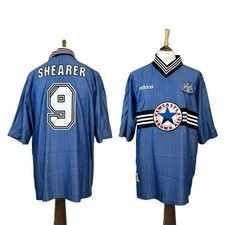 Authentic Rare Shearer 9 Newcastle United Away Football Shirt 1995-96 - Size XXL