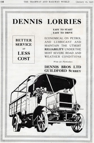 1920 dennis lorries truck - 1920, ad