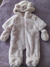 Baby's Unisex "Fur" Winter Pramsuit In Size Newborn BNWOTS 