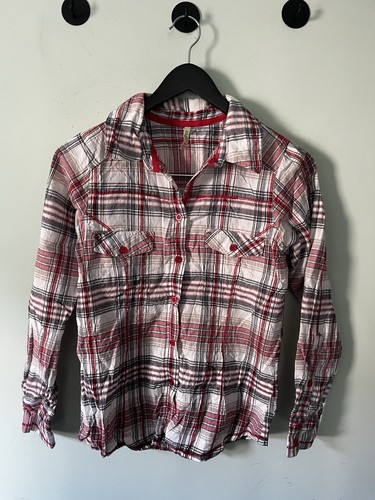 Ladies retro checked shirt - checked,