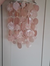 Pink Capiz Pendant Lightshade Dangle Wind Chime