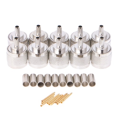 10pcs male plug crimp - crimp, rg58