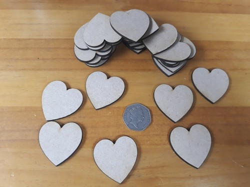 30x wooden heart - 30x, laser