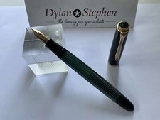 Pelikan 400NN Green Black Stripe 1950's Piston Filler Fountain Pen 14C broad nib