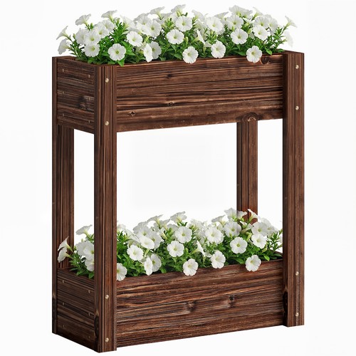Outsunny tier wooden raised - wooden,
