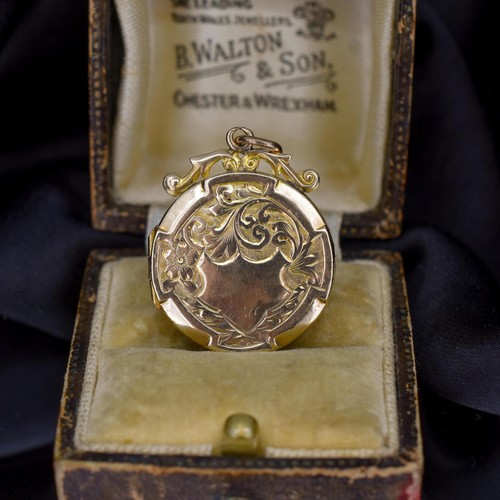 Antique 9ct gold engraved - antique,