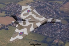 Vulcan XH558 in flight photo signed by Martin Withers DFC - UACC DEALER