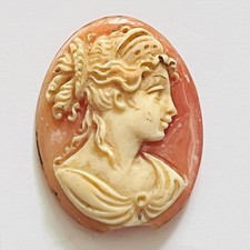 Antique Finely Carved Classical Shell Cameo Right Facing Unmounted Unframed