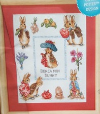 BEATRIX POTTER BENJAMIN BUNNY SAMPLER CROSS STITCH ANCHOR CHART FROM A MAGAZINE 