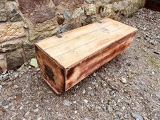 Vintage Rustic Wooden Storage Trunk c1920–40 Blanket Box Farmhouse Chest