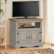 Corona TV Unit Grey Wax Straight Solid Pine by Mercers Furniture®