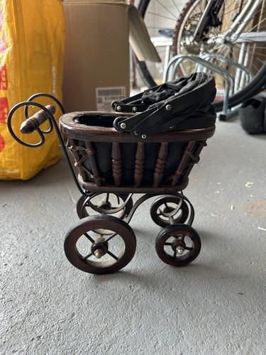 Miniature vintage doll pram - doll,