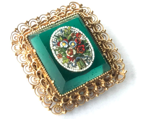 Antique gold micro mosaic - gold,