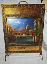 Vintage Brass Fire Screen