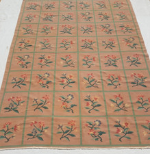 Vintage Traditional Handcrafted Floral Striped Rug for Home Décor 342x260 cm