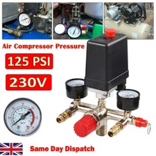 Air Compressor Pressure Control Switch Valve & Gauges Replacement Parts 16A 230V