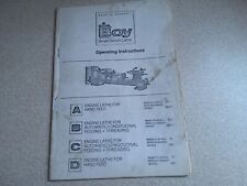 BOY UNIVERSAL SMALL BENCH LATHE OPERATING INSTRUCTIONS ( COPY)