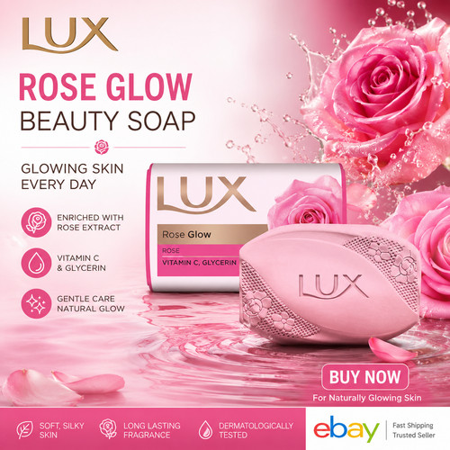 Lux rose glow soap 100g - rose, –