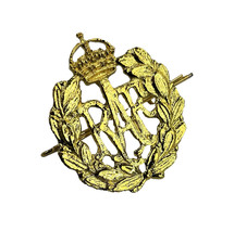 RAF Cap Badge Royal Air Force Regiment Brass Badge With Kings Crown & Split Pin