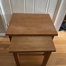 Next Hudson Natural Wood Nest Of Two Tables - Collection Nottingham 