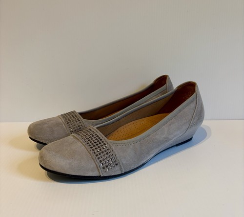 Gabor grey suede diamanté low - gabor,