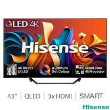 2024 Hisense 43A7NQTUK 43" Smart 4K UHD HDR QLED Freely TV RRP £399